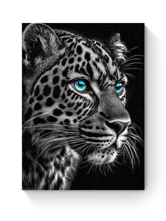 Алмазная мозаика на подрамнике «Черный леопард» 40x30 см