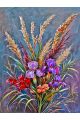 Алмазная мозаика без подрамника «Букет с ирисами» 80x60 см