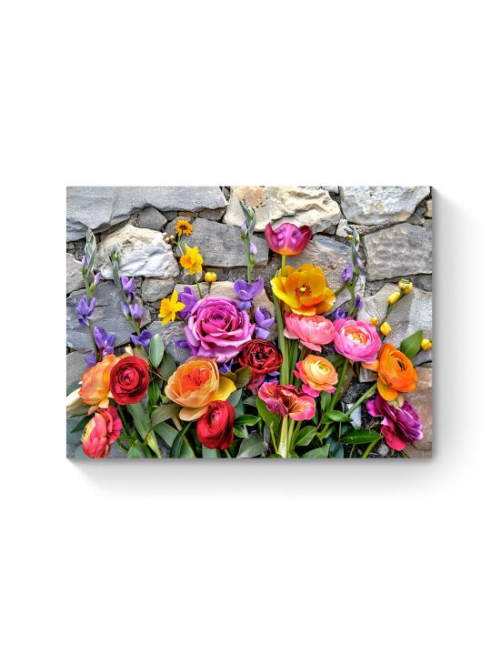 Алмазная мозаика на подрамнике «Цветочное панно» 50x40 см