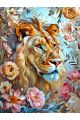 Алмазная мозаика без подрамника «Акварельный лев» 25x20 см