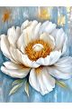 Алмазная мозаика без подрамника «Белый пион» 90x70 см
