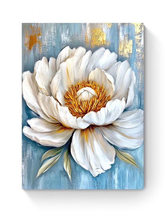 Алмазная мозаика на подрамнике «Белый пион» 60x45 см