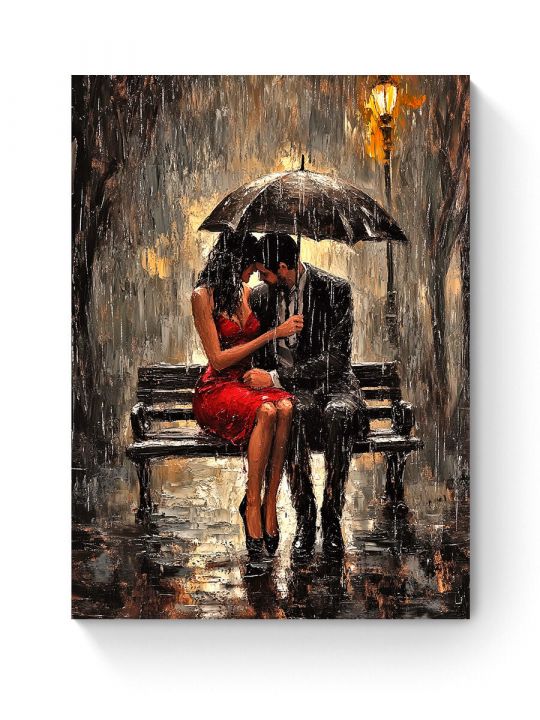 Алмазная мозаика на подрамнике «Под зонтом» 60x45 см