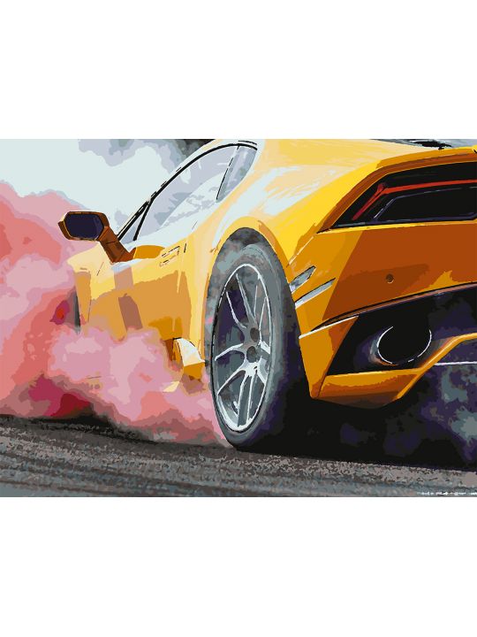 Картина по номерам без подрамника «Авто дрифт» 80x60 см