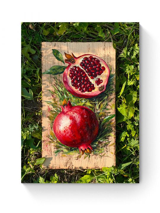 Алмазная мозаика на подрамнике «Свежий гранат» 40x30 см