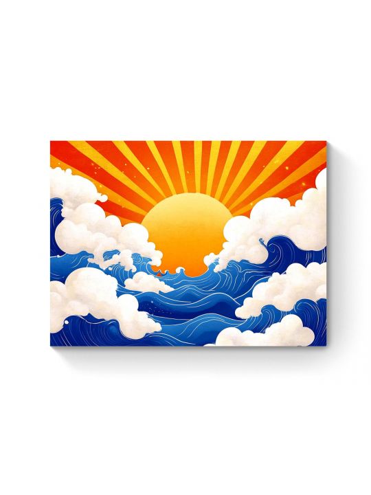 Алмазная мозаика на подрамнике «Восход солнца» 35x25 см