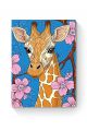 Алмазная мозаика на подрамнике «Жираф в цветах» 60x45 см