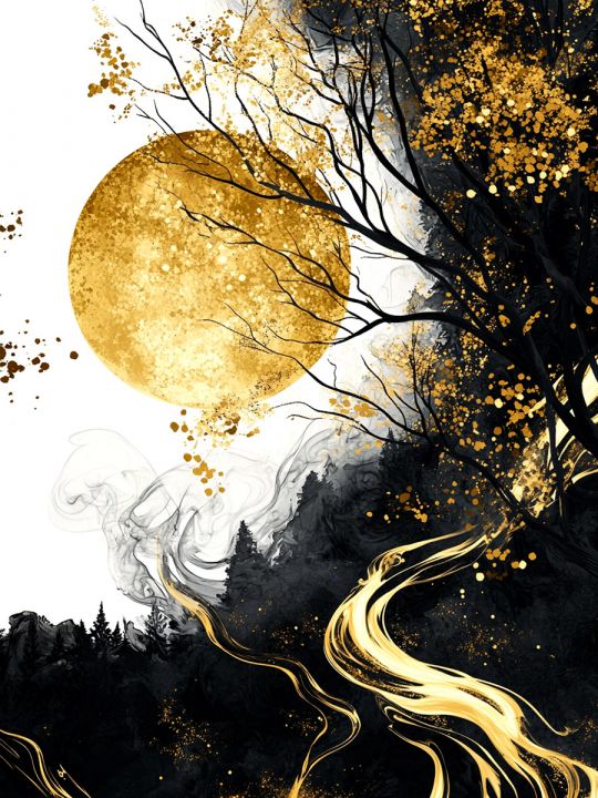 Алмазная мозаика без подрамника «Золотой путь» 25x20 см