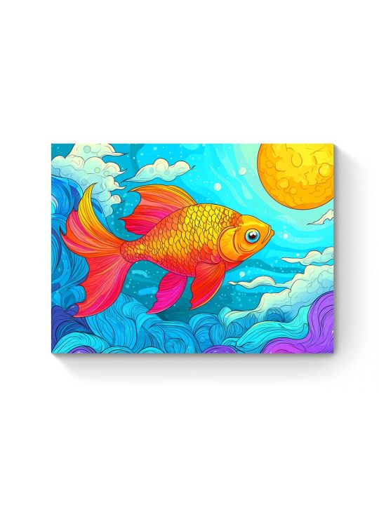 Алмазная мозаика на подрамнике «Золотая рыбка» 50x40 см