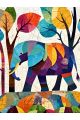 Алмазная мозаика без подрамника «Цветной слон» 90x70 см