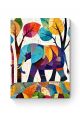 Алмазная мозаика на подрамнике «Цветной слон» 50x40 см