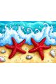 Алмазная мозаика без подрамника «Морские звезды» 25x20 см