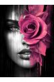 Алмазная мозаика без подрамника «Портрет розы» 40x30 см