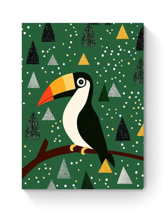 Алмазная мозаика на подрамнике «Птица Тукан» 40x30 см