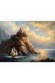 Картина по номерам без подрамника «Парусник» 80x60 см