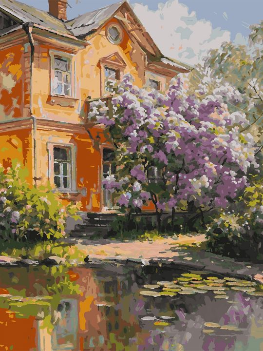 Картина по номерам без подрамника «Усадьба» 80x60 см