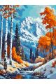 Картина по номерам без подрамника «Осень в горах» 80x60 см