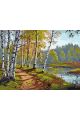 Картина по номерам без подрамника «Дорога в лес» 80x60 см
