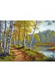 Картина по номерам без подрамника «Дорога в лес» 130x100 см