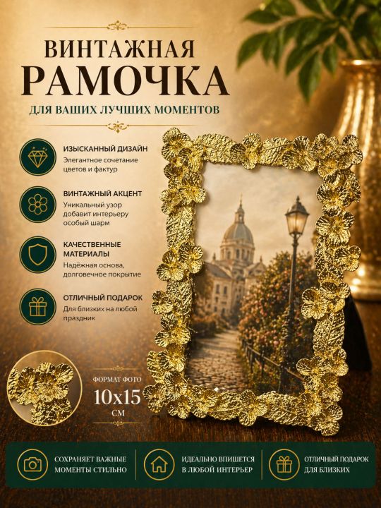 Рамка резная под старину 10 x 15 см