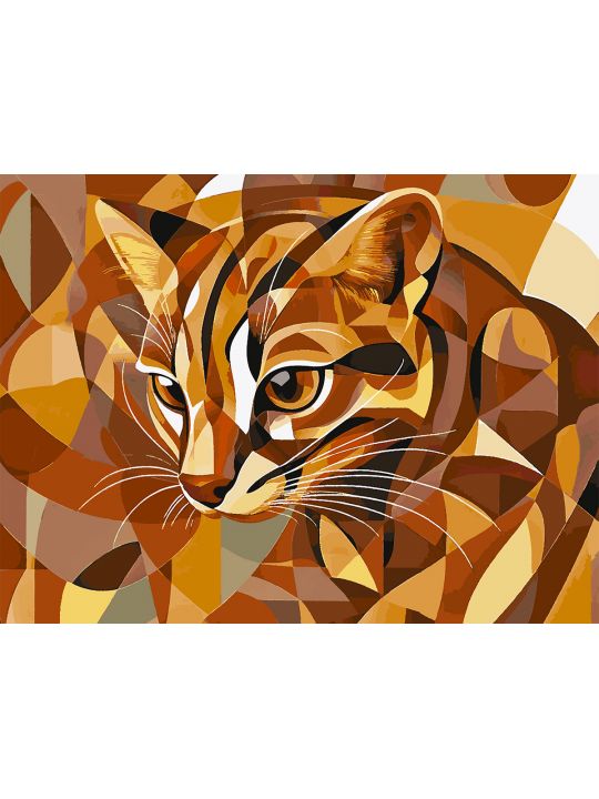 Картина по номерам без подрамника «Оцелот кот» 130x100 см