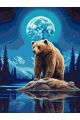 Картина по номерам без подрамника «Мишка и луна» 80x60 см