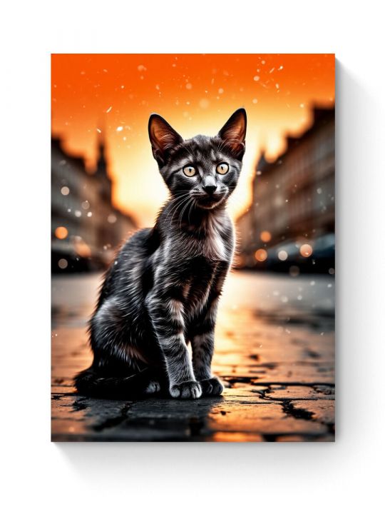 Алмазная мозаика на подрамнике «Котёнок» 35x25 см