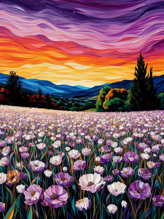 Алмазная мозаика без подрамника «Заря» 50x40 см