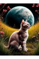 Алмазная мозаика без подрамника «Космокот» 50x40 см