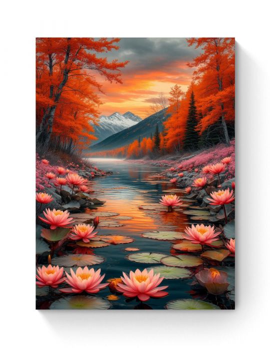 Алмазная мозаика на подрамнике «Осенний вальс» 90x70 см