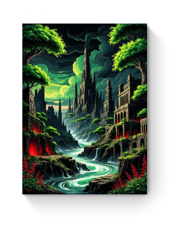 Алмазная мозаика на подрамнике «Тайный каньон» 50x40 см