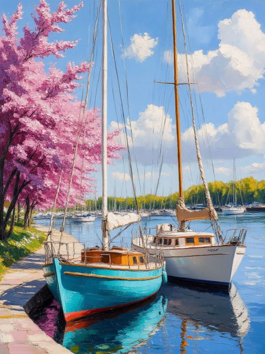 Алмазная мозаика без подрамника «Нежная гавань» 50x40 см