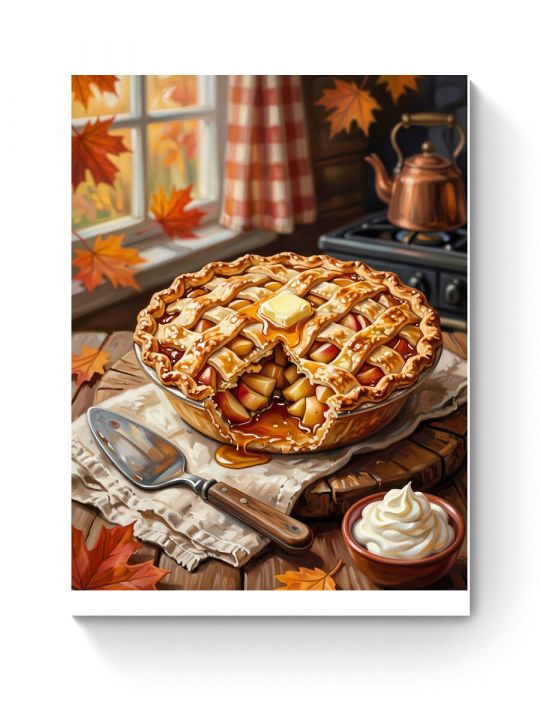 Алмазная мозаика на подрамнике «Тёплый пирог» 70x50 см