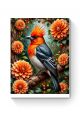 Алмазная мозаика на подрамнике «Птица в цветах» 50x40 см