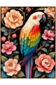 Алмазная мозаика без подрамника «Перья и бутоны» 80x60 см