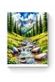 Алмазная мозаика на подрамнике «Горный ручей» 50x40 см