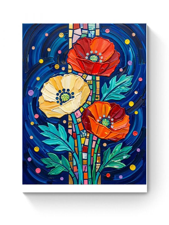 Алмазная мозаика на подрамнике «Мозаичный букет» 50x40 см