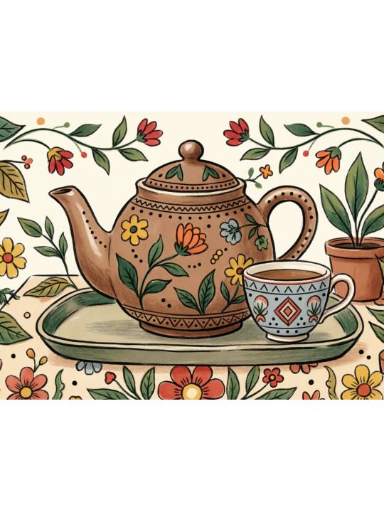 Алмазная мозаика без подрамника «Чашка уюта» 40x30 см