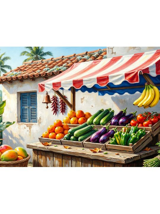 Алмазная мозаика без подрамника «Южные дары» 80x60 см