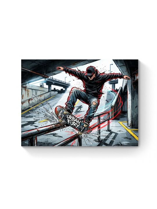Алмазная мозаика на подрамнике «Скейт‑драйв» 50x40 см