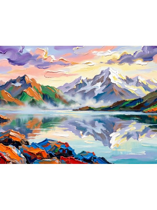 Алмазная мозаика без подрамника «Дыхание гор» 50x40 см