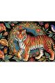 Алмазная мозаика без подрамника «Тигр в узорах» 50x40 см