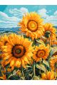 Картина по номерам без подрамника «Подсолнухи» 80x60 см