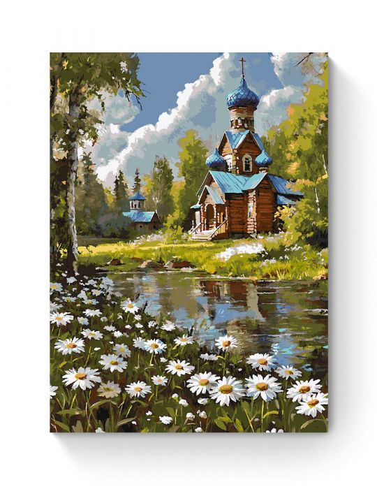 Картина по номерам на подрамнике «Церквушка» 80x60 см