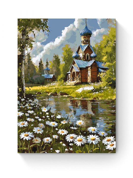 Картина по номерам на подрамнике «Церквушка» 70x50 см