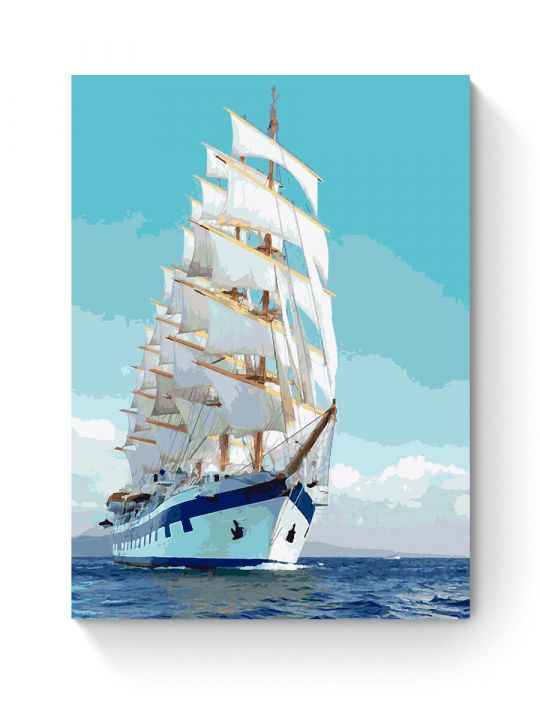 Картина по номерам на подрамнике «Парусник» 80x60 см