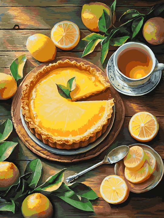 Картина по номерам без подрамника «Лимонный вкус» 80x60 см