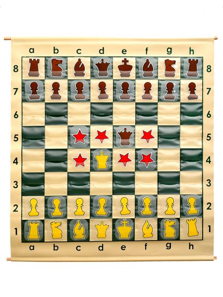 Демонстрационные шахматы «Ученик гроссмейстера»  доска виниловая с карманами