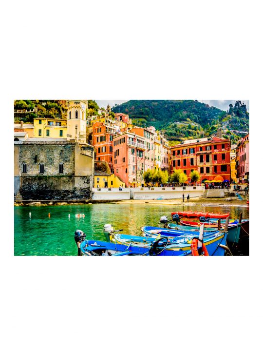 Деревянный пазл «Италия горный городок с пристанью»