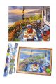 Алмазная мозаика на подрамнике «Ужин в беседке на берегу моря» 